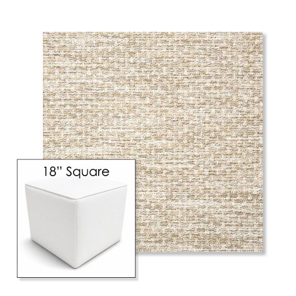 Picture of Litchfield Sand | 18" Square Outdoor Pouf or Ottoman | Sunbrella Fabrics