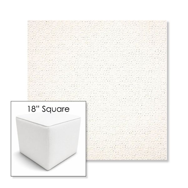 Picture of Litchfield Snow | 18" Square Outdoor Pouf or Ottoman | Sunbrella Fabrics