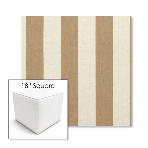 Picture of Maxim Heather Beige | 18" Square Outdoor Pouf or Ottoman | Sunbrella Fabrics