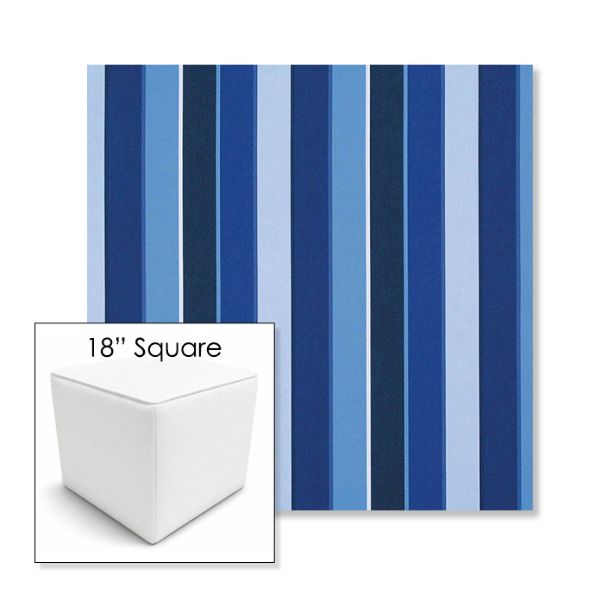 Picture of Milano Cobalt | 18" Square Outdoor Pouf or Ottoman | Sunbrella Fabrics