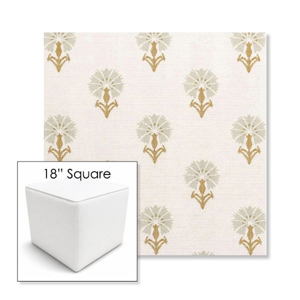 Picture of Mira Seasalt | 18" Square Outdoor Pouf or Ottoman | Sunbrella Fabrics