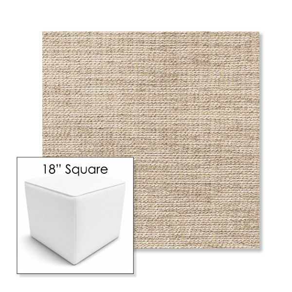 Picture of Momento Parchment | 18" Square Outdoor Pouf or Ottoman | Sunbrella Fabrics
