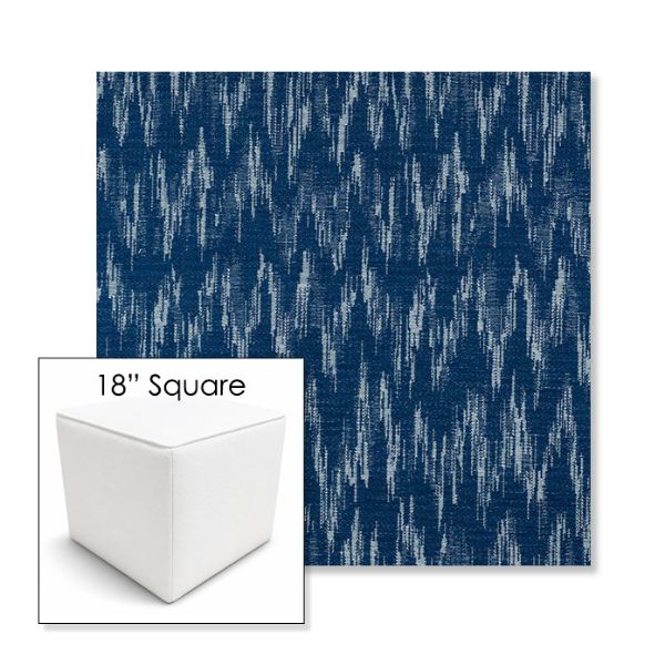 Picture of Mountains Lagoon | 18" Square Outdoor Pouf or Ottoman | Sunbrella Fabrics