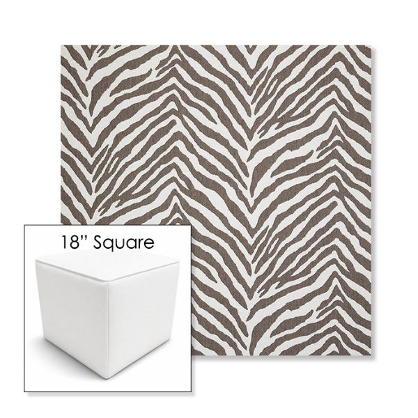 Picture of Namibia Grey | 18" Square Outdoor Pouf or Ottoman | Sunbrella Fabrics