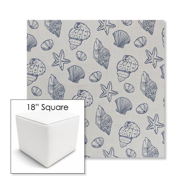 Picture of Nantucket Atlantis | 18" Square Outdoor Pouf or Ottoman | Sunbrella Fabrics