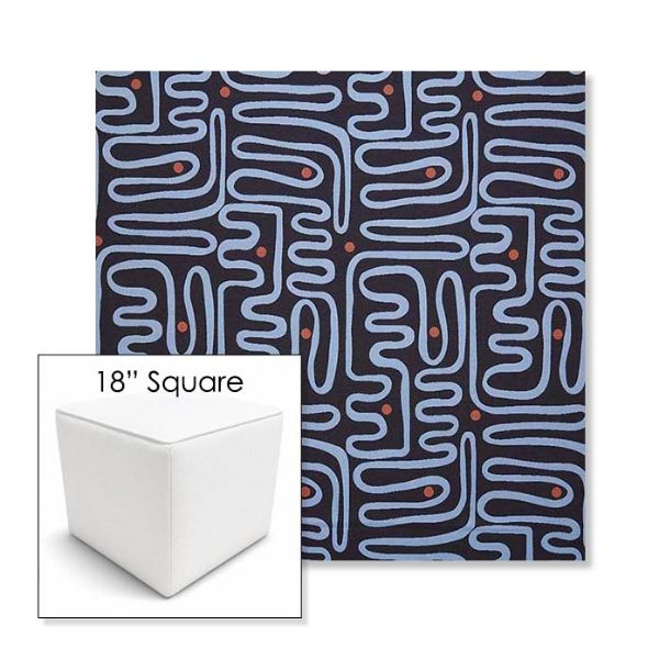 Picture of Nema Lazuli | 18" Square Outdoor Pouf or Ottoman | Sunbrella Fabrics