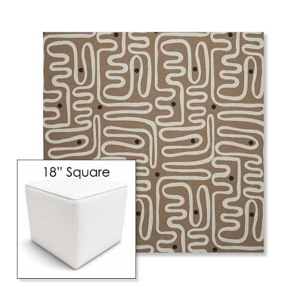 Picture of Nema Pampas | 18" Square Outdoor Pouf or Ottoman | Sunbrella Fabrics