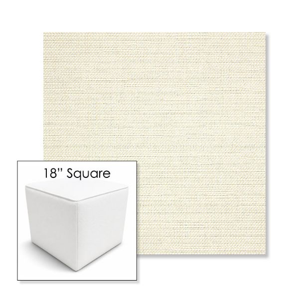 Picture of Piazza Parchment | 18" Square Outdoor Pouf or Ottoman | Sunbrella Fabrics