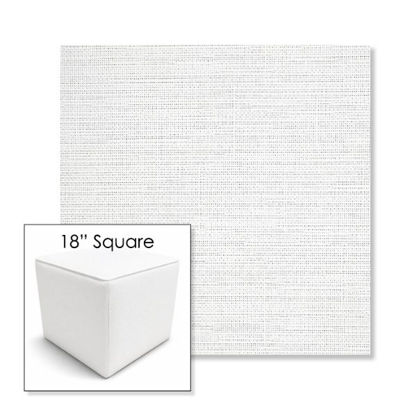 Picture of Piazza White | 18" Square Outdoor Pouf or Ottoman | Sunbrella Fabrics