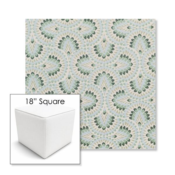 Picture of Plume Spring | 18" Square Outdoor Pouf or Ottoman | Sunbrella Fabrics