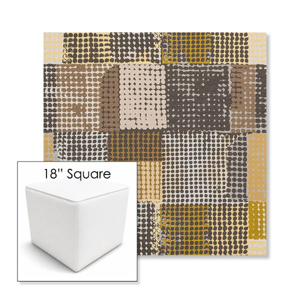 Picture of Pop Corn | 18" Square Outdoor Pouf or Ottoman | Sunbrella Fabrics