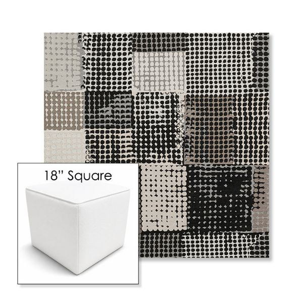 Picture of Pop Film | 18" Square Outdoor Pouf or Ottoman | Sunbrella Fabrics