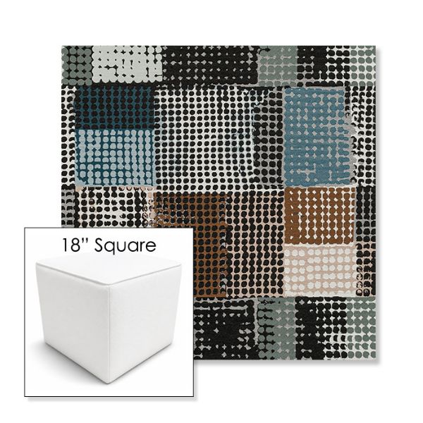 Picture of Pop Fizz | 18" Square Outdoor Pouf or Ottoman | Sunbrella Fabrics
