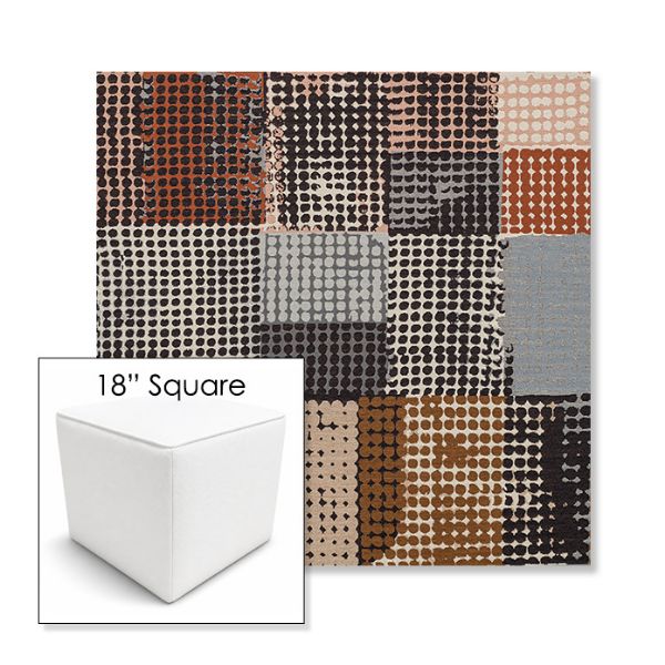 Picture of Pop Punchcard | 18" Square Outdoor Pouf or Ottoman | Sunbrella Fabrics