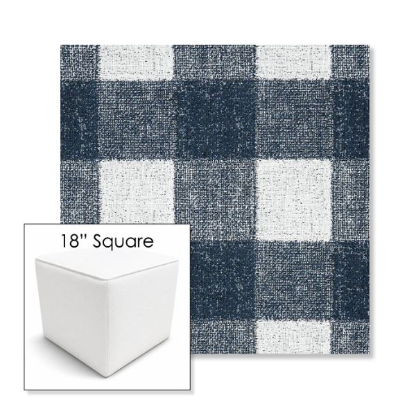 Picture of Preso Indigo | 18" Square Outdoor Pouf or Ottoman | Sunbrella Fabrics