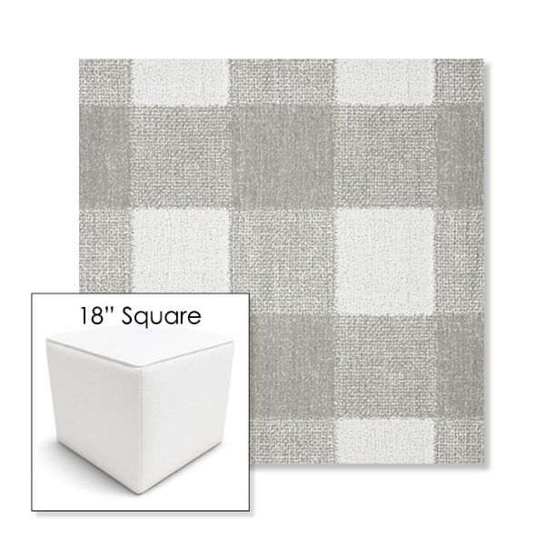 Picture of Preso Pebble | 18" Square Outdoor Pouf or Ottoman | Sunbrella Fabrics