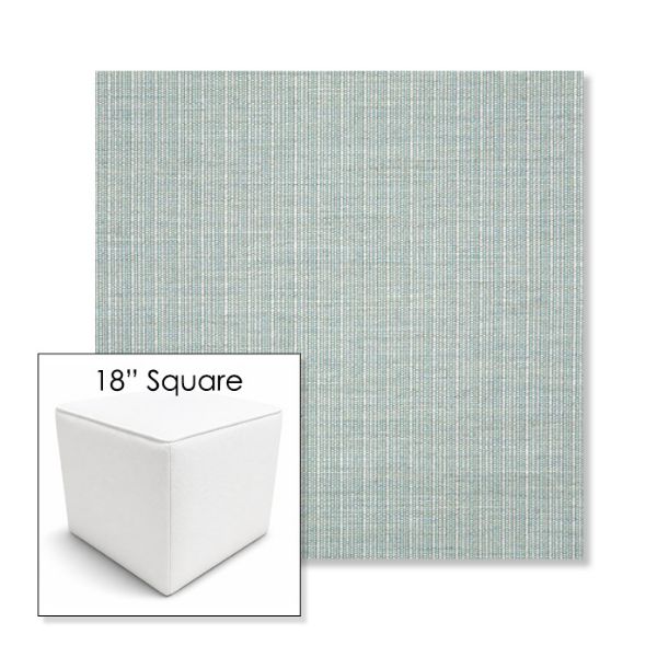 Picture of Proven Seaglass | 18" Square Outdoor Pouf or Ottoman | Sunbrella Fabrics