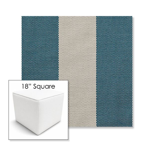 Picture of Rothko Curacao | 18" Square Outdoor Pouf or Ottoman | Sunbrella Fabrics