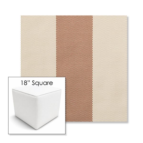 Picture of Rothko Pink Lady | 18" Square Outdoor Pouf or Ottoman | Sunbrella Fabrics