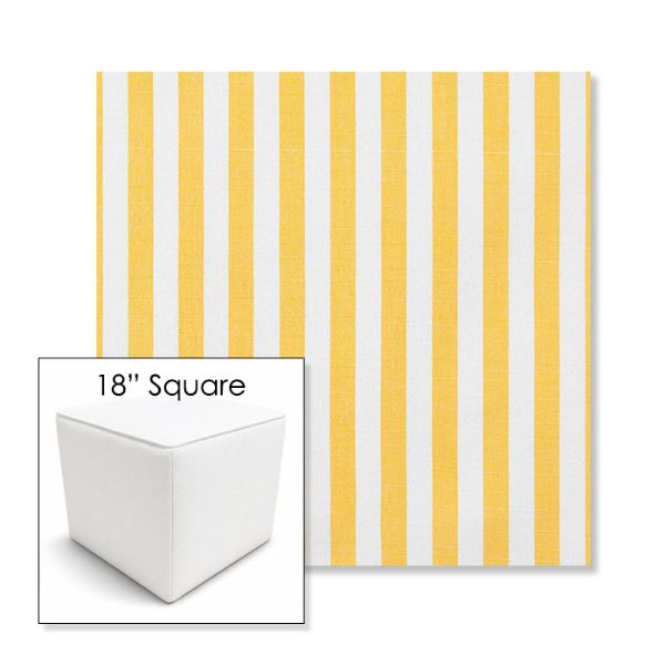 Picture of Sail Away Sunflower | 18" Square Outdoor Pouf or Ottoman | Sunbrella Fabrics