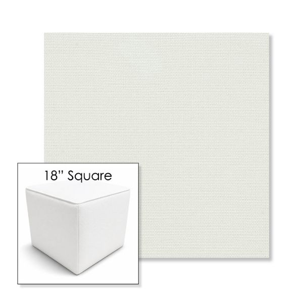 Picture of Sailcloth Salt | 18" Square Outdoor Pouf or Ottoman | Sunbrella Fabrics