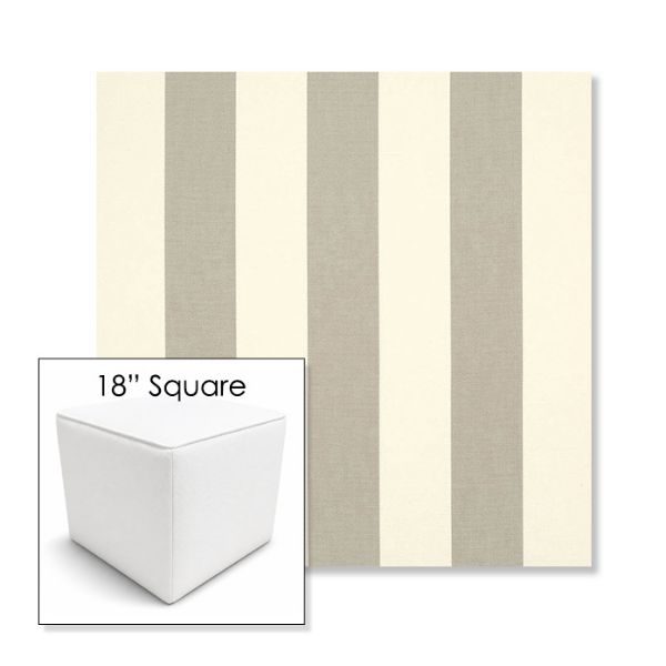 Picture of Solana Seagull | 18" Square Outdoor Pouf or Ottoman | Sunbrella Fabrics