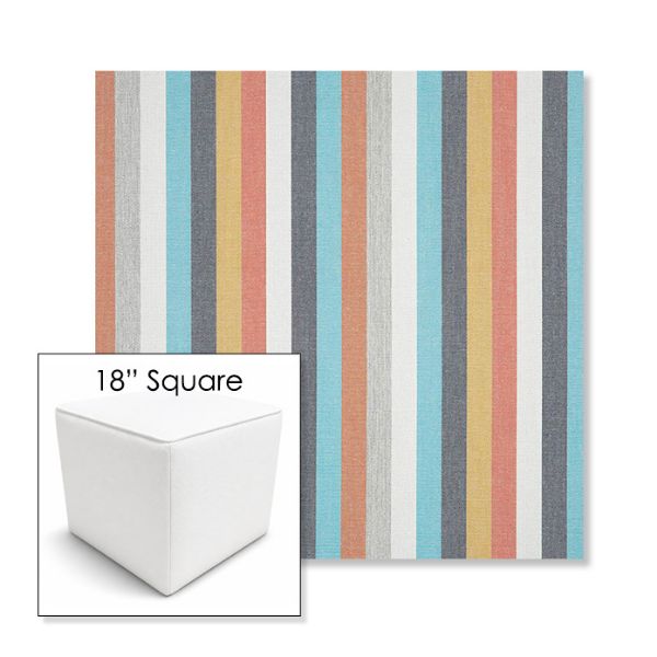 Picture of Surround Sunrise | 18" Square Outdoor Pouf or Ottoman | Sunbrella Fabrics