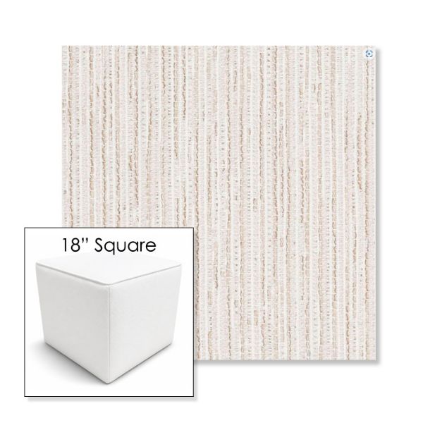 Picture of Tectonic Parchment | 18" Square Outdoor Pouf or Ottoman | Sunbrella Fabrics