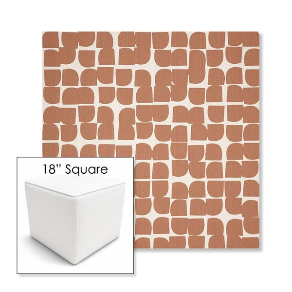 Picture of Toggle Canyon Rose | 18" Square Outdoor Pouf or Ottoman | Sunbrella Fabrics