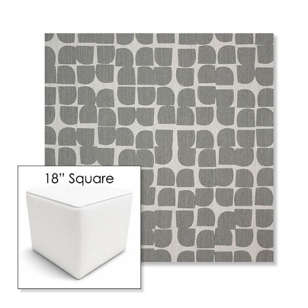 Picture of Toggle Greystone | 18" Square Outdoor Pouf or Ottoman | Sunbrella Fabrics