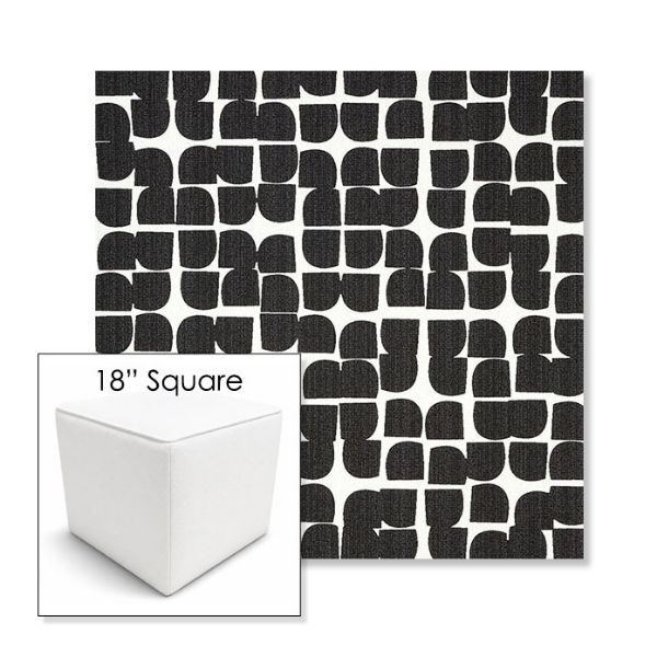 Picture of Toggle Inkblot | 18" Square Outdoor Pouf or Ottoman | Sunbrella Fabrics