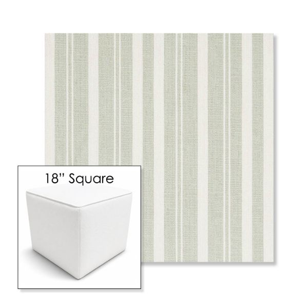 Picture of Tranquil Sage | 18" Square Outdoor Pouf or Ottoman | Sunbrella Fabrics