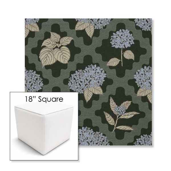 Picture of Trellis Topiary | 18" Square Outdoor Pouf or Ottoman | Sunbrella Fabrics