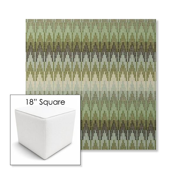 Picture of Valley Herbal | 18" Square Outdoor Pouf or Ottoman | Sunbrella Fabrics