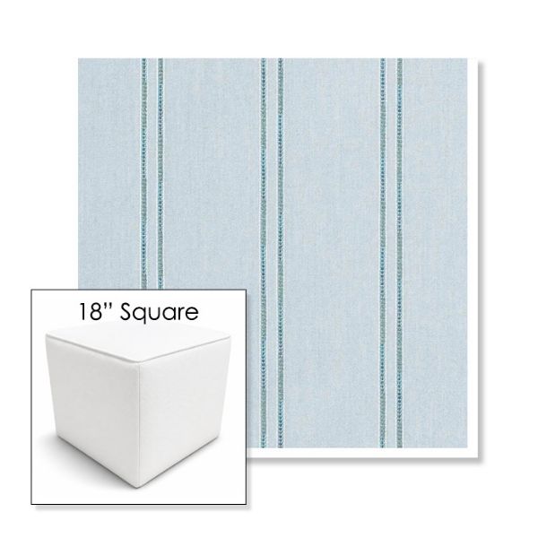 Picture of Wayward Sky | 18" Square Outdoor Pouf or Ottoman | Sunbrella Fabrics