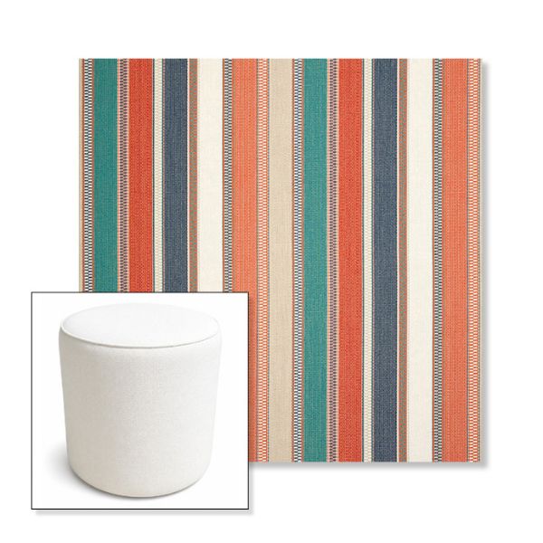 Picture of Ascend Tropical | 16" Round x 18" Tall Outdoor Pouf or Ottoman | Sunbrella Fabrics