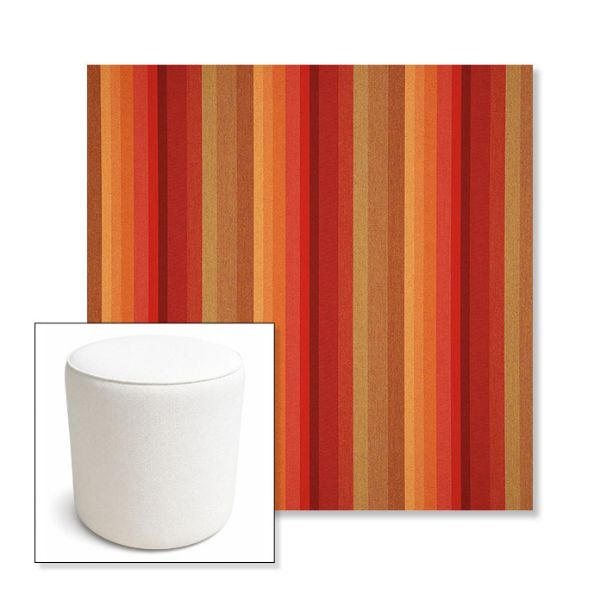 Picture of Astoria Sunset | 16" Round x 18" Tall Outdoor Pouf or Ottoman | Sunbrella Fabrics
