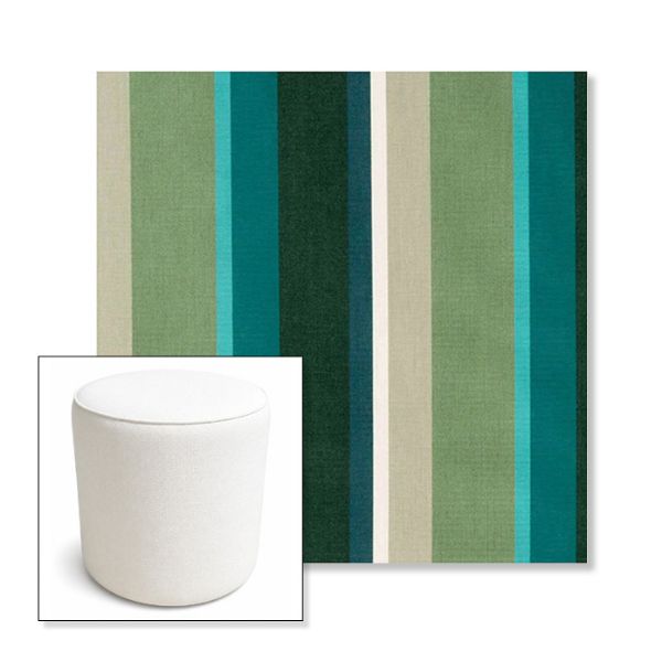 Picture of Beaming Lagoon | 16" Round x 18" Tall Outdoor Pouf or Ottoman | Sunbrella Fabrics