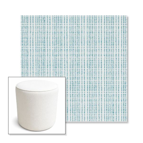 Picture of Benson Lagoon | 16" Round x 18" Tall Outdoor Pouf or Ottoman | Sunbrella Fabrics