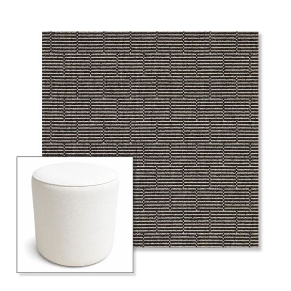 Picture of Boardwalk Empire | 16" Round x 18" Tall Outdoor Pouf or Ottoman | Sunbrella Fabrics