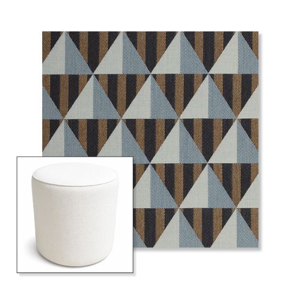 Picture of Buoy Cape Cod | 16" Round x 18" Tall Outdoor Pouf or Ottoman | Sunbrella Fabrics