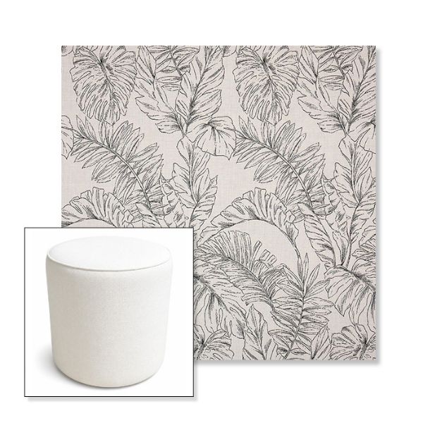 Picture of Calm Graphite | 16" Round x 18" Tall Outdoor Pouf or Ottoman | Sunbrella Fabrics