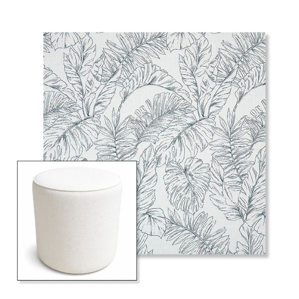 Picture of Calm Laurel | 16" Round x 18" Tall Outdoor Pouf or Ottoman | Sunbrella Fabrics