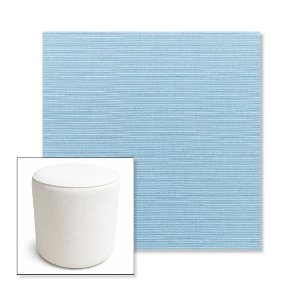 Picture of Canvas Air Blue | 16" Round x 18" Tall Outdoor Pouf or Ottoman | Sunbrella Fabrics