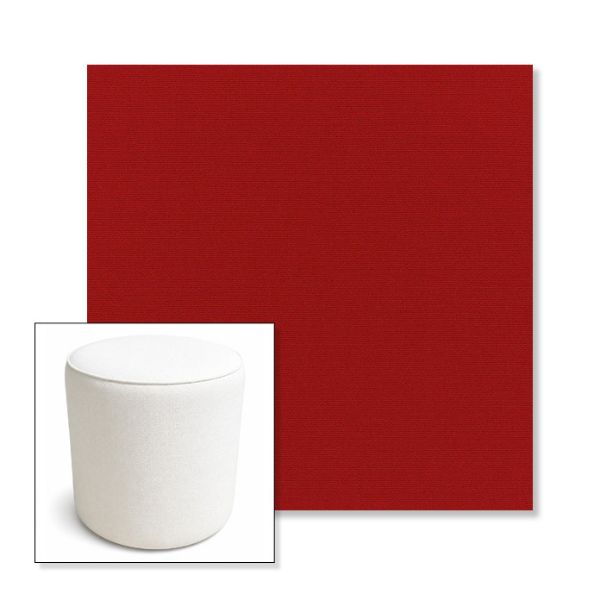 Picture of Canvas Jockey Red | 16" Round x 18" Tall Outdoor Pouf or Ottoman | Sunbrella Fabrics