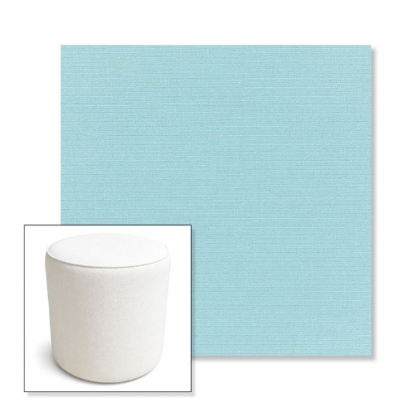 Picture of Canvas Mineral Blue | 16" Round x 18" Tall Outdoor Pouf or Ottoman | Sunbrella Fabrics
