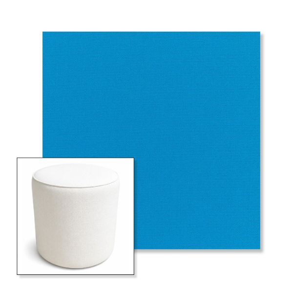 Picture of Canvas Pacific Blue | 16" Round x 18" Tall Outdoor Pouf or Ottoman | Sunbrella Fabrics