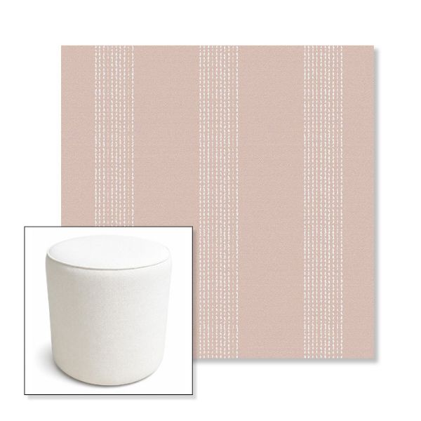 Picture of Caper Blush | 16" Round x 18" Tall Outdoor Pouf or Ottoman | Sunbrella Fabrics