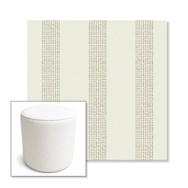 Picture of Caper Linen | 16" Round x 18" Tall Outdoor Pouf or Ottoman | Sunbrella Fabrics