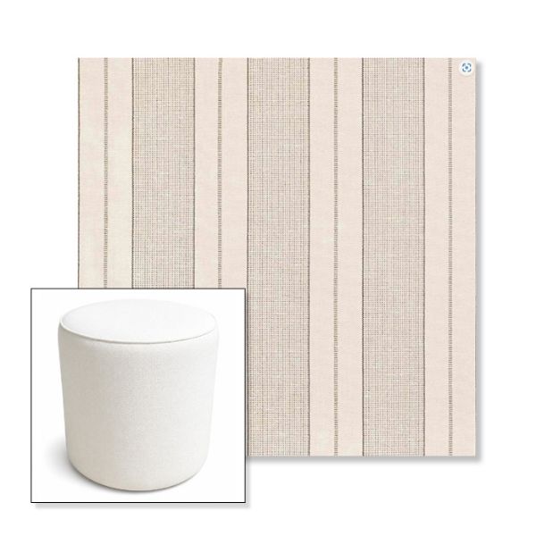 Picture of Carlo Graphite | 16" Round x 18" Tall Outdoor Pouf or Ottoman | Sunbrella Fabrics